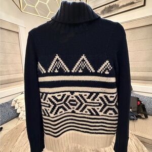 J. Crew Men's Turtleneck Sweater in Navy and Cream